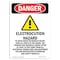 Signmission Safety Sign, OSHA Danger, 14" Height, Electrocution Hazard, Portrait, D-1014-V-1765 OS-DS-D-1014-V-1765 - alternate 1